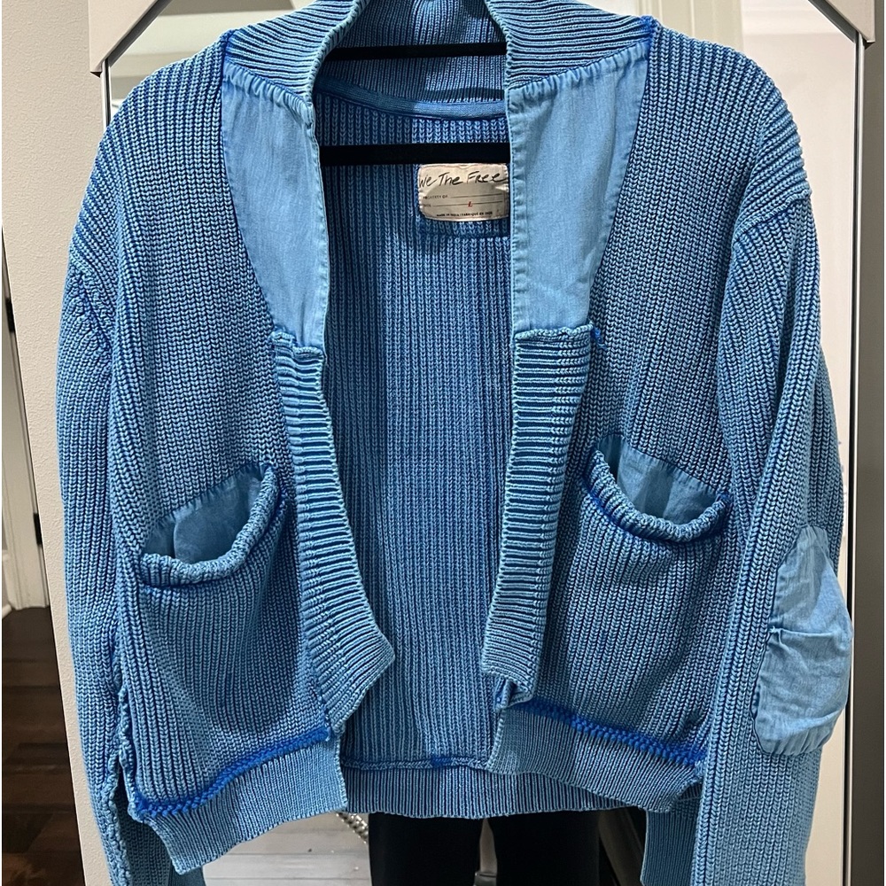 Free people, blue cardigan